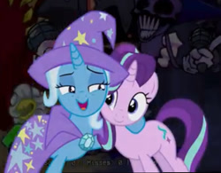 Size: 626x488 | Tagged: safe, imported from derpibooru, starlight glimmer, trixie, pony, unicorn, face to face, female, friday night funkin', happy, lesbian, lidded eyes, looking at each other, looking at someone, open mouth, shipping, smiling, smiling at each other, startrix, touching face, youtuber, youtuber:thewizardpony