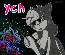 Size: 1889x1583 | Tagged: safe, artist:yuris, imported from derpibooru, oc, pony, advertisement, auction, black background, commission, commission open, licorice, open mouth, simple background, solo, ych sketch