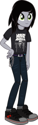 Size: 791x2589 | Tagged: safe, artist:lightningbolt, derpibooru exclusive, imported from derpibooru, human, equestria girls, .svg available, belt, chains, clothes, equestria girls-ified, hand on hip, jeans, jewelry, kellin quinn, linkin park, male, necklace, pants, ripped jeans, ripped pants, shirt, shoes, show accurate, skinny jeans, sleeping with sirens, smiling, socks, solo, svg, t-shirt, torn clothes, vector