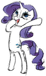 Size: 358x591 | Tagged: safe, artist:ponyrake, imported from derpibooru, rarity, pony, unicorn, bipedal, female, simple background, solo, white background