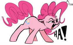 Size: 1110x688 | Tagged: safe, artist:hattsy, pinkie pie, earth pony, pony, female, mare, open mouth, simple background, smiling, white background