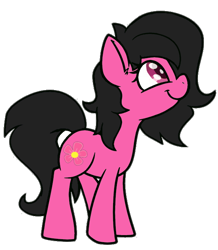 Size: 586x671 | Tagged: safe, artist:skitter, edit, imported from twibooru, oc, oc only, oc:filly anon, pony, emoticlone, female, filly, flower, image, png, simple background, smiling, transparent background