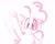 Size: 1705x1347 | Tagged: safe, artist:hattsy, pinkie pie, earth pony, pony, female, mare, monochrome, simple background, sketch, smiling, waving