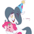 Size: 1568x1578 | Tagged: safe, artist:hattsy, pinkie pie, oc:hattsy, earth pony, pony, birthday, female, hat, mare, open mouth, party hat, plushie, simple background, smiling, white background