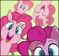 Size: 2441x2311 | Tagged: safe, artist:hattsy, pinkie pie, earth pony, pony, eyes closed, female, heart eyes, mare, open mouth, simple background, smiling, wingding eyes