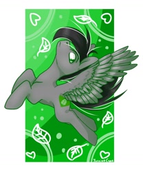 Size: 860x1032 | Tagged: safe, artist:yukkikochan, imported from derpibooru, oc, oc:dante fly, undead, vampire, flying, green background, green eyes, half bat pony, simple background