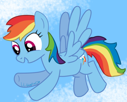 Size: 1280x1024 | Tagged: safe, artist:lil_vampirecj, edit, imported from derpibooru, vector edit, rainbow dash, pegasus, pony, backwards cutie mark, flying, scene, solo, vector