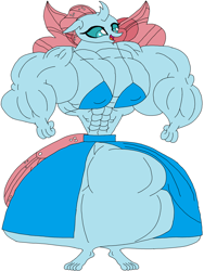 Size: 2456x3264 | Tagged: safe, artist:hubfanlover678, imported from derpibooru, ocellus, anthro, changedling, changeling, female, musclecellus, muscles, muscular female, overdeveloped muscles, simple background, solo, white background
