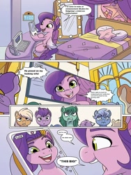 Size: 768x1024 | Tagged: safe, edit, idw, imported from derpibooru, pipp petals, pegasus, pony, spoiler:comic, spoiler:g5comic, spoiler:g5comic04, bed, bedroom, cellphone, comic edit, computer, confused, doctor eggman, eggman pisses on the moon, every day we stray further from god's light, female, g5, headband, heart, jewelry, livestream, mare, meme, phone, pillow, pipp pipp hooray, preview, real-time fandub, regalia, shadow the hedgehog, smartphone, snapcube, sonic the hedgehog (series), stars, vulgar