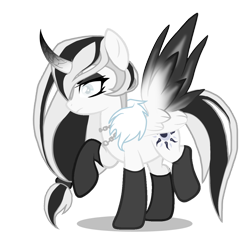 Size: 2048x2048 | Tagged: safe, artist:haunte-ombrum, imported from derpibooru, king sombra, oc, alicorn, unicorn, alicorn oc, antagonist, cutie mark, dark magic, darkness, eclipse, edgy, emo, evil, female, fiery wings, goth, goth pony, gothic, horn, magic, mare, moon, oc villain, shadow, simple background, spread wings, sun, transparent background, villainess, wings, witch