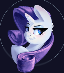 Size: 1497x1695 | Tagged: safe, artist:i love hurt, imported from derpibooru, rarity, pony, unicorn, black background, bust, ear fluff, female, g4, mare, nimbus, portrait, simple background, soft shading, solo