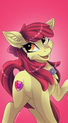 Size: 1136x2048 | Tagged: safe, artist:disarrayedfay, imported from derpibooru, part of a set, apple bloom, earth pony, pony, the last problem, clothes, female, goldie delicious' shawl, mare, older, older apple bloom, open mouth, shawl, solo, the cmc's cutie marks