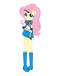 Size: 3072x4096 | Tagged: safe, artist:rollyagami02, imported from derpibooru, fluttershy, human, equestria girls, boots, clothes, clothes swap, cosplay, costume, eqg promo pose set, gloves, motorcross, pixiv, sailor kindness, sailor mercury, sailor moon, shoes, simple background, solo, transparent background