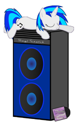 Size: 5000x8000 | Tagged: safe, artist:sirhcx, imported from derpibooru, dj pon-3, vinyl scratch, pony, unicorn, bow (instrument), cd, cute, eyes closed, female, horn, implied octavia, lying down, mare, music notes, prone, simple background, sleeping, smiling, soundtrack, speaker, text, transparent background, vinylbetes