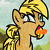 Size: 50x50 | Tagged: safe, artist:sketchyjackie, imported from derpibooru, applejack, earth pony, pony, animated, cloud, female, gif, mare, picture for breezies, pigtails, silly, silly pony, sky, smiling, sweet apple acres, tongue out, tree, who's a silly pony