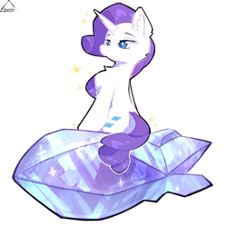 Size: 1000x1000 | Tagged: safe, artist:glazirka, imported from derpibooru, rarity, pony, unicorn, crystal, simple background, solo, white background