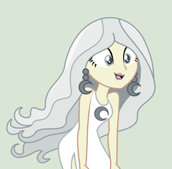 Size: 1192x1172 | Tagged: safe, artist:hoppingicon, artist:toybonnie54320, imported from derpibooru, human, equestria girls, clothes, dress, ear piercing, earring, female, jewelry, milky way and the galaxy girls, moon, piercing, smiling, white dress