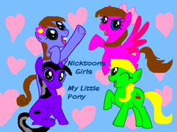 Size: 805x601 | Tagged: safe, artist:mappymaples, artist:nickelodeon13, imported from derpibooru, earth pony, pegasus, pony, unicorn, cindy vortex, danny phantom, mane six opening poses, ponified, rule 63, rule 85, sam manson, sandy cheeks, spongebob squarepants, the adventures of jimmy neutron: boy genius, the fairly oddparents, timantha ferreria, timmy turner, title drop