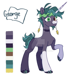 Size: 1024x1024 | Tagged: safe, artist:lynesssan, imported from derpibooru, oc, oc:george, pony, unicorn, deviantart watermark, heterochromia, male, obtrusive watermark, simple background, solo, stallion, transparent background, watermark