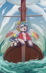 Size: 1386x2160 | Tagged: safe, artist:tasiashoe, imported from derpibooru, oc, oc only, unicorn, ocean, one piece, pirate, ship, sky, water