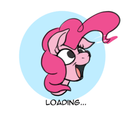 Size: 1728x1604 | Tagged: safe, artist:doodledonutart, imported from derpibooru, pinkie pie, earth pony, pony, animated, loading, open mouth, simple background, solo, white background