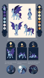 Size: 3984x6985 | Tagged: safe, artist:28gooddays, imported from derpibooru, oc, oc only, oc:wax n' wane, bat pony, absurd resolution, bat pony oc, commission, emanata, looking at you, male, onomatopoeia, reference sheet, side view, sleeping, sleepy, smiling, sound effects, spread wings, stallion, wings, zzz