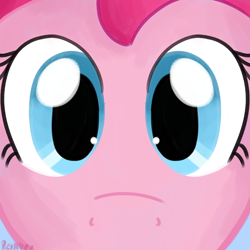Size: 3000x3000 | Tagged: safe, artist:reinbou, imported from derpibooru, pinkie pie, earth pony, pony, looking at you, solo, staring contest