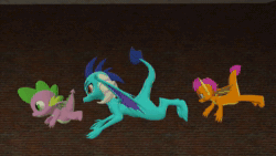 Size: 1920x1080 | Tagged: safe, artist:ponygamer2020, artist:ponygamersfm, imported from twibooru, princess ember, smolder, spike, dragon, 3d, animated, brick wall, butt shake, cartoon physics, clock, clock cleaners, clock tower, comedy, cute, daaaaaaaaaaaw, disney, dragon day, dragon trio, dragoness, emberbetes, expression, eyebrows, eyeshadow, falling, feet, female, flying, funny, funny face, gears, head shake, holding, horn, image, looking at you, makeup, male, parody, paws, redesign, remake, sad, scene interpretation, scene parody, shaking, smolderbetes, soles, sound, source filmmaker, spikabetes, spike day, spread wings, stuck, stuck together, surprised, toes, together, trio, uncomfortable, updated, updated design, webm, winged spike, wings, youtube link