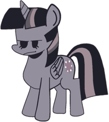 Size: 705x789 | Tagged: safe, artist:darlycatmake, artist:rainbrony, edit, editor:pagiepoppie12345, imported from derpibooru, twilight sparkle, alicorn, pony, discorded, discorded twilight, female, friday night funkin', funkin' is magic, horn, mare, simple background, solo, transparent background, twilight sparkle (alicorn), twilight sparkle is not amused, twilight tragedy, unamused, wings