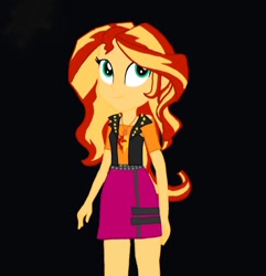 Size: 720x748 | Tagged: safe, artist:sunriseshimmer1275, imported from derpibooru, sunset shimmer, human, equestria girls, black background, cute, female, geode of empathy, jpg, looking up, magical geodes, shimmerbetes, simple background, solo