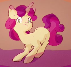 Size: 1200x1126 | Tagged: safe, artist:inkhooves, imported from derpibooru, sweetie belle, pony, unicorn, female, filly, foal, frown, looking at you, solo