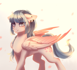 Size: 2910x2670 | Tagged: safe, artist:mian1205, imported from derpibooru, oc, oc only, pegasus, pony, ear piercing, high res, oc name needed, piercing, solo