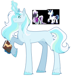 Size: 1630x1750 | Tagged: safe, artist:purplegrim40, imported from derpibooru, coloratura, shining armor, oc, pony, unicorn, book, clothes, countess coloratura, glowing, glowing horn, horn, magic, offspring, parent:coloratura, parent:shining armor, simple background, telekinesis, transparent background, unicorn oc, unshorn fetlocks