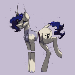 Size: 3000x3000 | Tagged: safe, artist:thelazyponyy, imported from derpibooru, oc, oc only, pony, unicorn, grin, horn, leonine tail, smiling, solo, tail, unicorn oc
