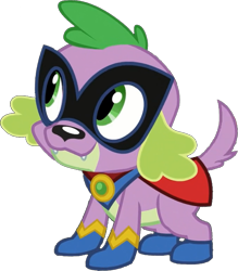 Size: 646x738 | Tagged: safe, artist:pascalmulokozi2, edit, edited screencap, imported from derpibooru, screencap, humdrum, spike, spike the regular dog, dog, equestria girls, movie magic, spoiler:eqg specials, background removed, cape, clothes, male, power ponies, simple background, solo, transparent background