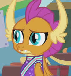 Size: 794x855 | Tagged: safe, imported from derpibooru, screencap, smolder, dragon, 2 4 6 greaaat, cheerleader, cheerleader outfit, cheerleader smolder, clothes, cropped, dragoness, female, smolder is not amused, solo, unamused