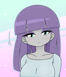 Size: 1280x1480 | Tagged: safe, artist:batipin, imported from derpibooru, maud pie, human, equestria girls, breasts, busty maud pie, female, looking at you, nodding, solo