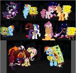 Size: 1175x1128 | Tagged: safe, imported from derpibooru, applejack, fluttershy, pinkie pie, rainbow dash, rarity, oc, oc:twivine sparkle, alicorn, earth pony, pegasus, pony, unicorn, corrupted, corrupted twilight sparkle, doctor eggman, friday night funkin', knuckles exe, knuckles the echidna, miles "tails" prower, pinkamena diane pie, robotnik exe, sonic the hedgehog, sonic the hedgehog (series), sonic.exe, spongebob squarepants, spongebob squarepants (character), tails exe, the spongebob squarepants movie, triple trouble, twivine sparkle, youtuber:thewizardpony