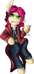 Size: 1115x2388 | Tagged: safe, artist:jamescorck, imported from derpibooru, oc, oc only, oc:cotton bucket, pony, clothes, cosplay, costume, edward elric, fullmetal alchemist, simple background, solo, transparent background