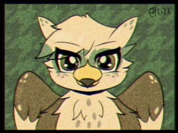 Size: 1150x861 | Tagged: safe, artist:scarletdoodle, imported from derpibooru, oc, oc only, oc:dillinger, griffon, feather, folded wings, griffon oc, male, solo, wings