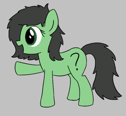 Size: 615x569 | Tagged: safe, artist:purppone, oc, oc:filly anon, earth pony, pony, female, filly, mare, open mouth, raised hoof, simple background, smiling