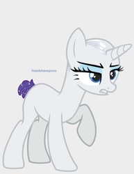 Size: 1024x1326 | Tagged: safe, artist:headshavepony, imported from derpibooru, rarity, pony, unicorn, bald, female, headshave, mare, shaved, shaved head, shaved mane, simple background, solo, white background