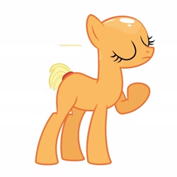 Size: 2048x2048 | Tagged: safe, artist:headshavepony, imported from derpibooru, applejack, earth pony, bald, headshave, shaved, shaved head, shaved mane, short tail, simple background, solo, tail, white background