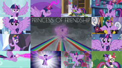 Size: 1966x1107 | Tagged: safe, edit, edited screencap, editor:quoterific, imported from derpibooru, screencap, moondancer, twilight sparkle, alicorn, pony, unicorn, all bottled up, amending fences, equestria games (episode), fame and misfortune, magical mystery cure, molt down, princess spike (episode), princess twilight sparkle (episode), season 3, season 4, season 5, season 6, season 7, season 8, season 9, the end in friend, the ending of the end, the fault in our cutie marks, the times they are a changeling, trade ya, spoiler:s08, spoiler:s09, angry, best friends until the end of time, blast, book, clothes, crown, cute, duo, duo female, eyes closed, female, flying, glasses, glowing, glowing horn, horn, hug, jewelry, magic, magic aura, magic blast, mare, open mouth, regalia, school of friendship, sitting, sleepy, solo, sweater, twiabetes, twilight sparkle (alicorn), twilight's castle