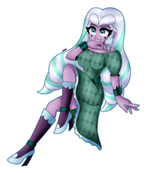 Size: 2872x3352 | Tagged: safe, artist:dazzlingmimi, imported from derpibooru, opaline arcana, human, equestria girls, spoiler:g5, spoiler:my little pony: make your mark, equestria girls-ified, eyebrows, eyebrows visible through hair, eyeshadow, female, g5, g5 to equestria girls, generation leap, grin, high res, makeup, signature, simple background, smiling, solo, transparent background