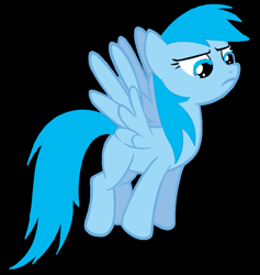 Size: 871x918 | Tagged: safe, artist:awesomepony777, imported from derpibooru, blue october, blueberry muffin, pegasus, pony, angry, background pony, black background, blank flank, blue october is not amused, blueberry muffin is not amused, cute, female, frown, g4, mare, ms paint, narrowed eyes, octoberdorable, simple background, stare down, unamused