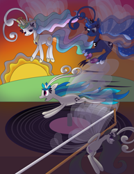 Size: 2547x3296 | Tagged: safe, artist:white-tigress-12158, imported from derpibooru, dj pon-3, octavia melody, princess celestia, princess luna, vinyl scratch, breezie, breeziefied, species swap