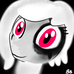 Size: 1080x1080 | Tagged: safe, artist:boxybrown, oc, oc only, earth pony, bust, red eyes, solo