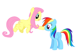 Size: 2880x2016 | Tagged: safe, artist:nebulonb100, imported from derpibooru, fluttershy, rainbow dash, pegasus, pony, boop, duo, duo female, female, high res, mare, simple background, transparent background