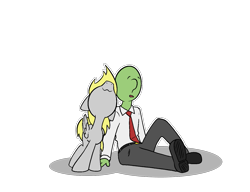 Size: 1403x1080 | Tagged: safe, artist:happy harvey, imported from derpibooru, derpy hooves, oc, oc:anon, human, pegasus, pony, behaving like a cat, cute, drawthread, duo, leaning, nuzzling, phone drawing, rubbing, simple, simple background, sitting, transparent background